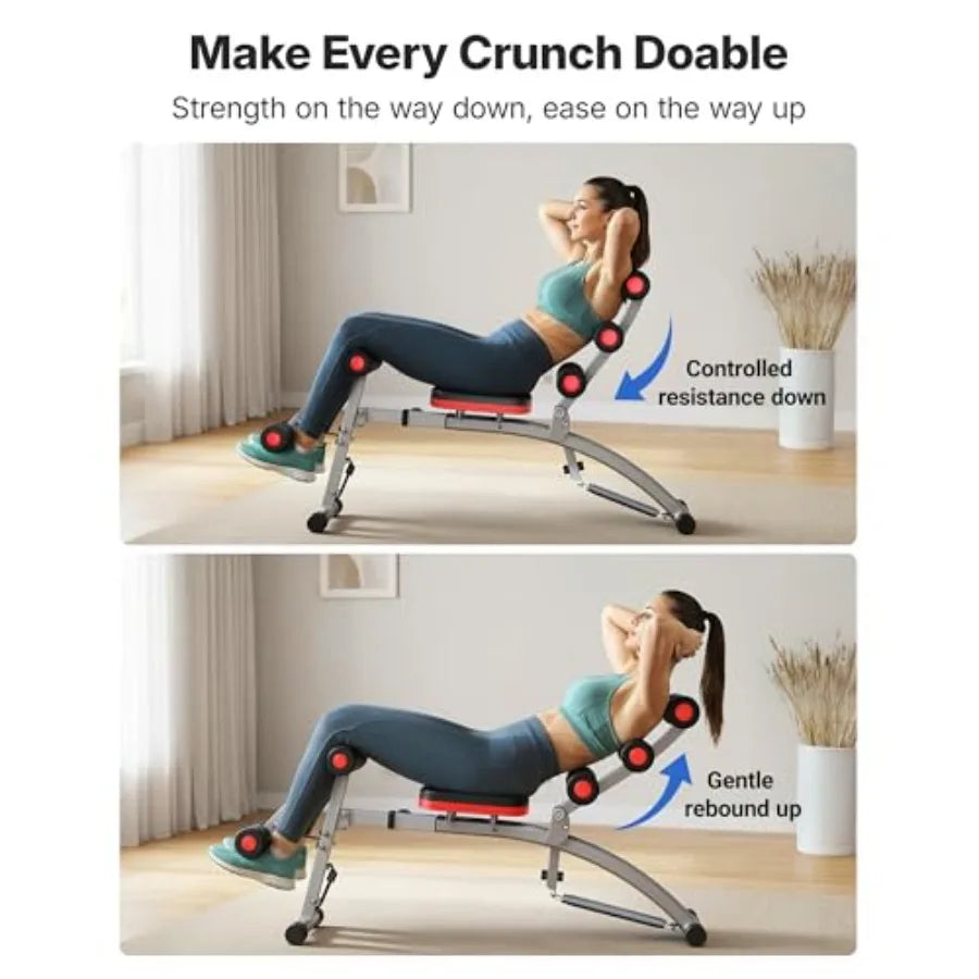 Home gym ab machine: steel frame black multi-functional adjustable sit-up bench for abdominal and full-body workouts