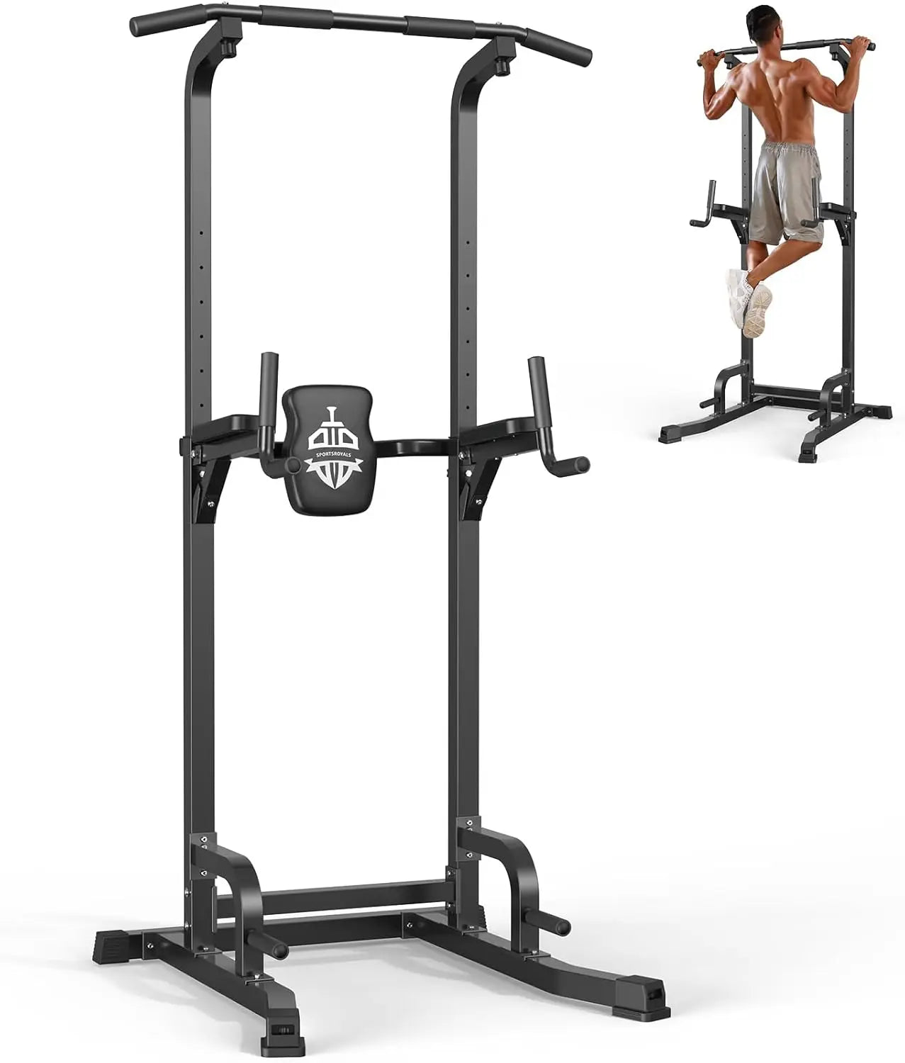Power Tower Pull Up Bar Station, 450LBS Stable Pull Up Dip Station for Home Gym Strength Training