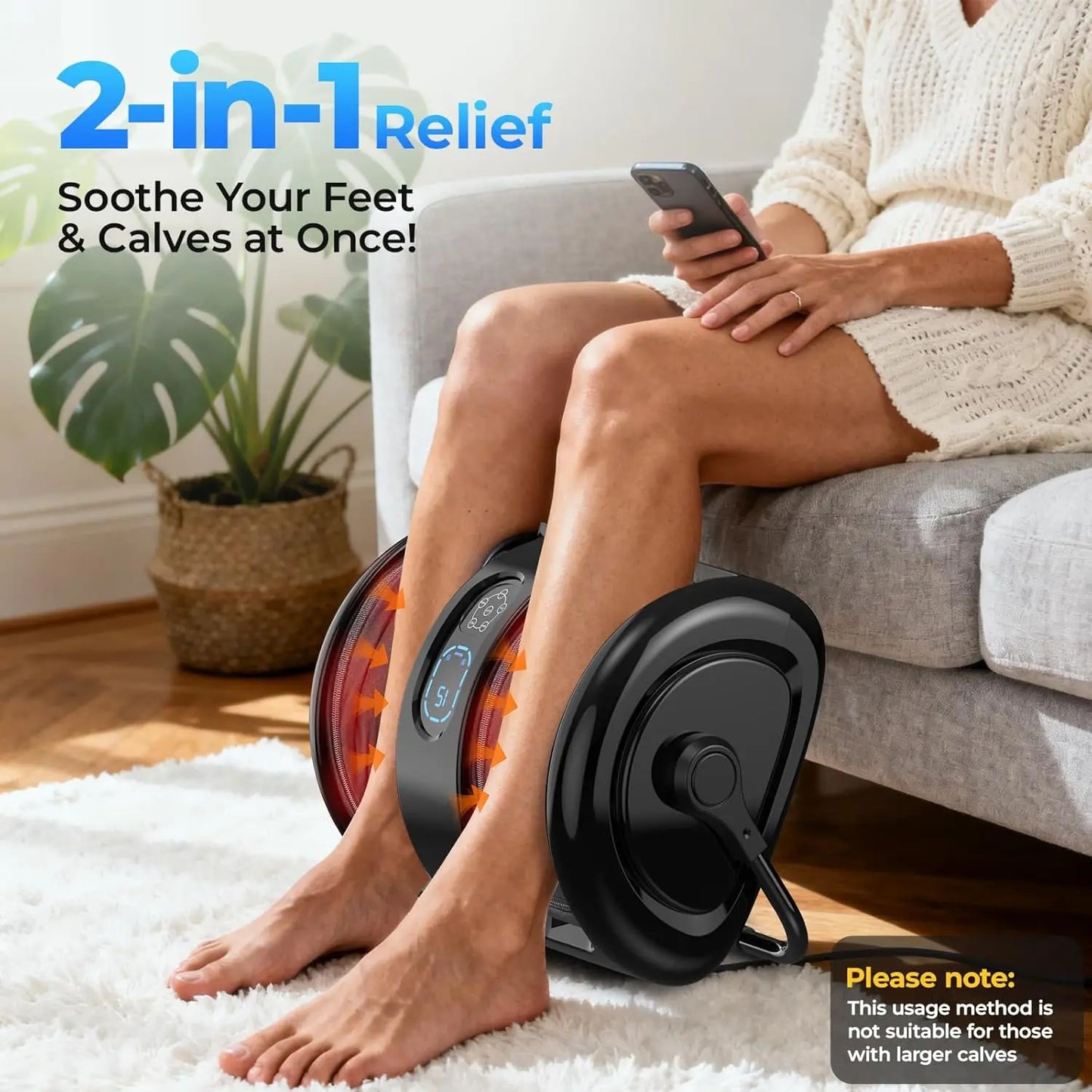 Electric Foot Calf Massager Shiatsu Massage Tools 3 Levels Deep Tissue Washable Cover Hot Compress Vibrator Machine Foot Relax