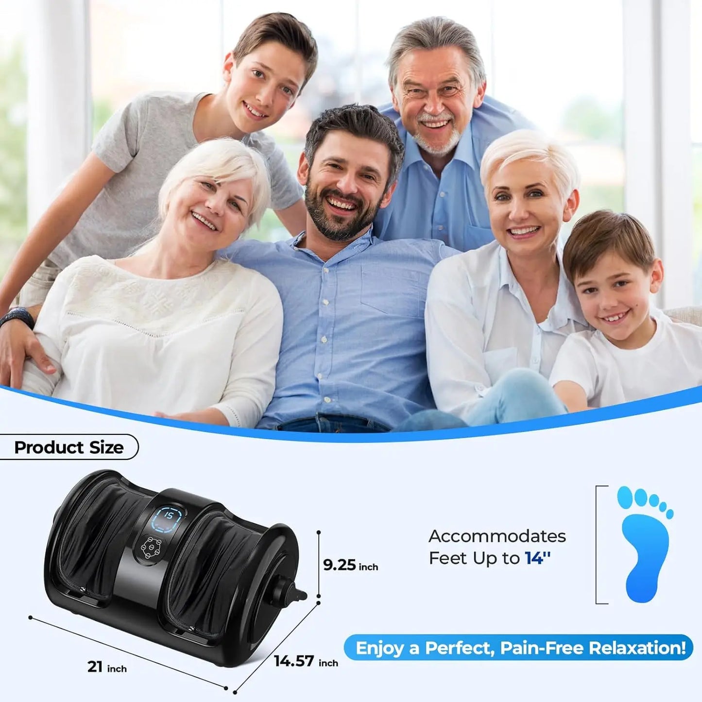 Electric Foot Calf Massager Shiatsu Massage Tools 3 Levels Deep Tissue Washable Cover Hot Compress Vibrator Machine Foot Relax
