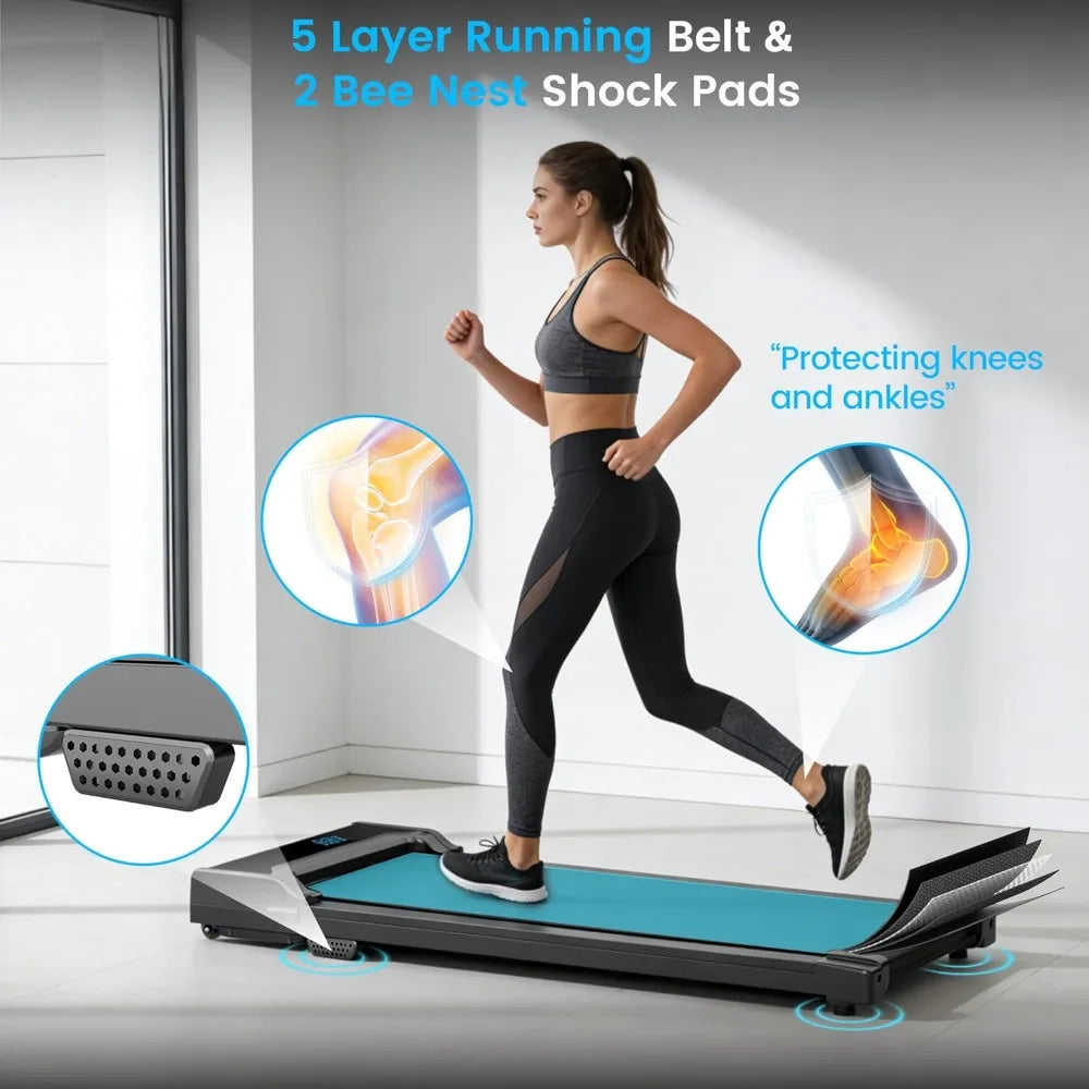 Walking Pad Treadmill for Home - Under Desk Walk Pad with Remote, 0.6-4.0 MPH, 220 lbs Capacity, Compact for Office