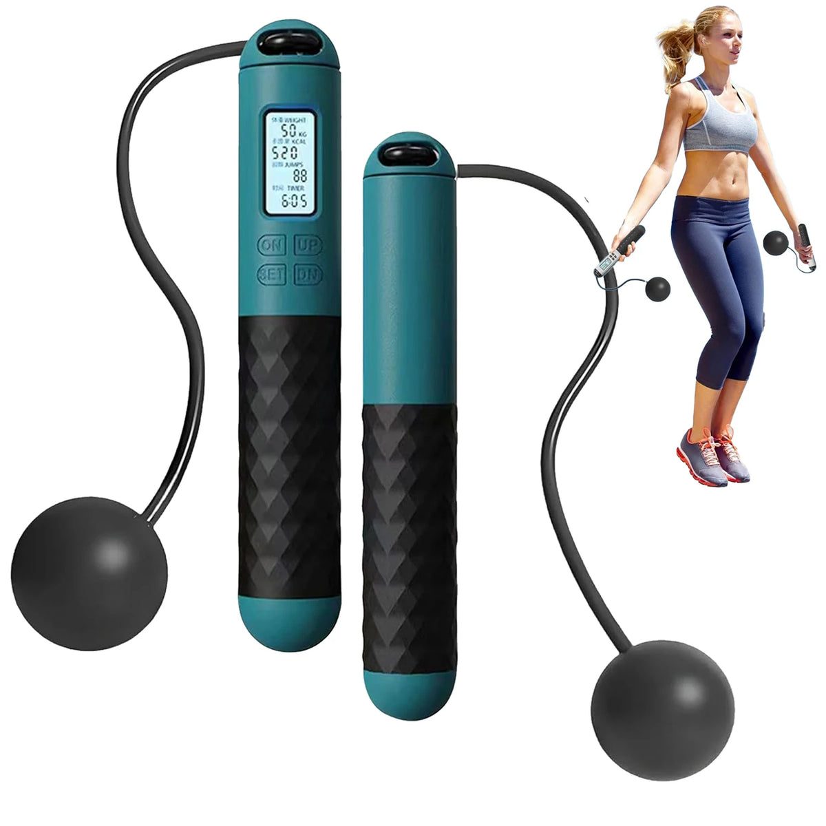 Professional Women's Fitness Jump Ropes Soft Handle No Weight Bearing Indoor Gym Workout Tool Fat Loss Exercise Equipments