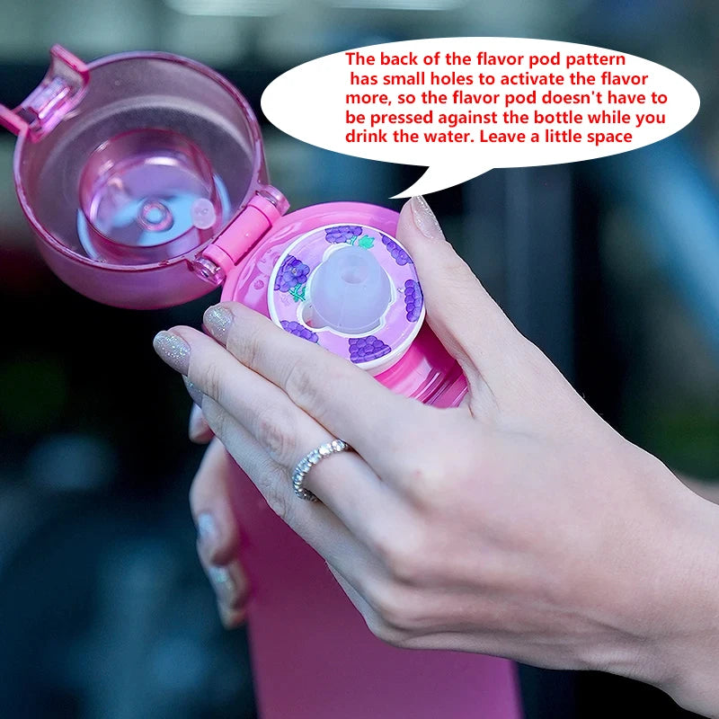 1pc Air Water Bottle with 1pc Random Flavor Pods Portable Transparent with Straw Leak Proof Suitable for Outdoor Sports