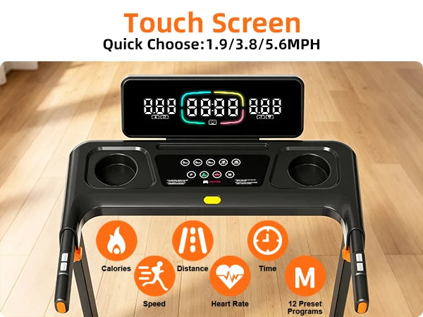 Walking Pad Treadmill, Treadmill with 12% Incline, 3-in-1 Foldable Treadmills for Home,12 HIIT Modes, Quiet Treadmill with Incline, 300 LBS Capacity, with App, Speaker, Heart Rate,and LED Display