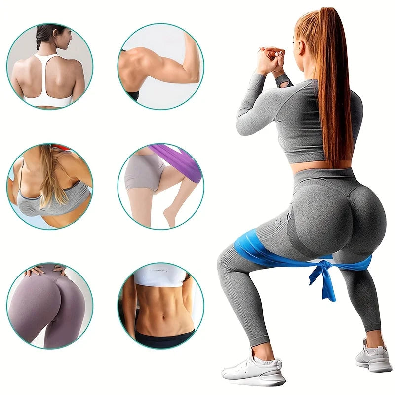 4 Pack Yoga Resistance Bands: TPE Elastic Stretch Bands for Physical Therapy, Fitness, Yoga, Pilates, Rehabilitation, and Stren