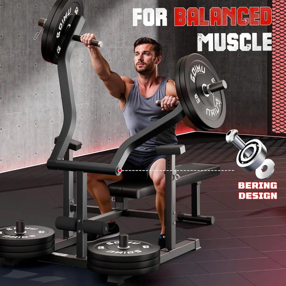 Chest Press Machine with Independent Arms, Adjustable Bench for Home Gym
