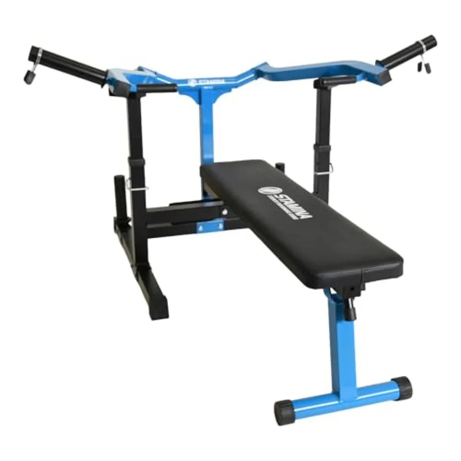 Home Gym Strength Training Machine for Chest Press and Leg Extension Curl Adjustable Steel Frame with Black Finish