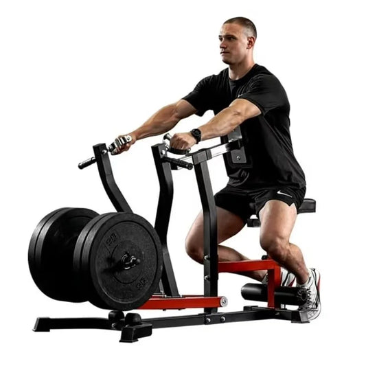 Seated Row Machine, Back Machines Home Gym Plate Loaded, Adjustable Back Workout Equipment LAT Machine, with Independent Arms &
