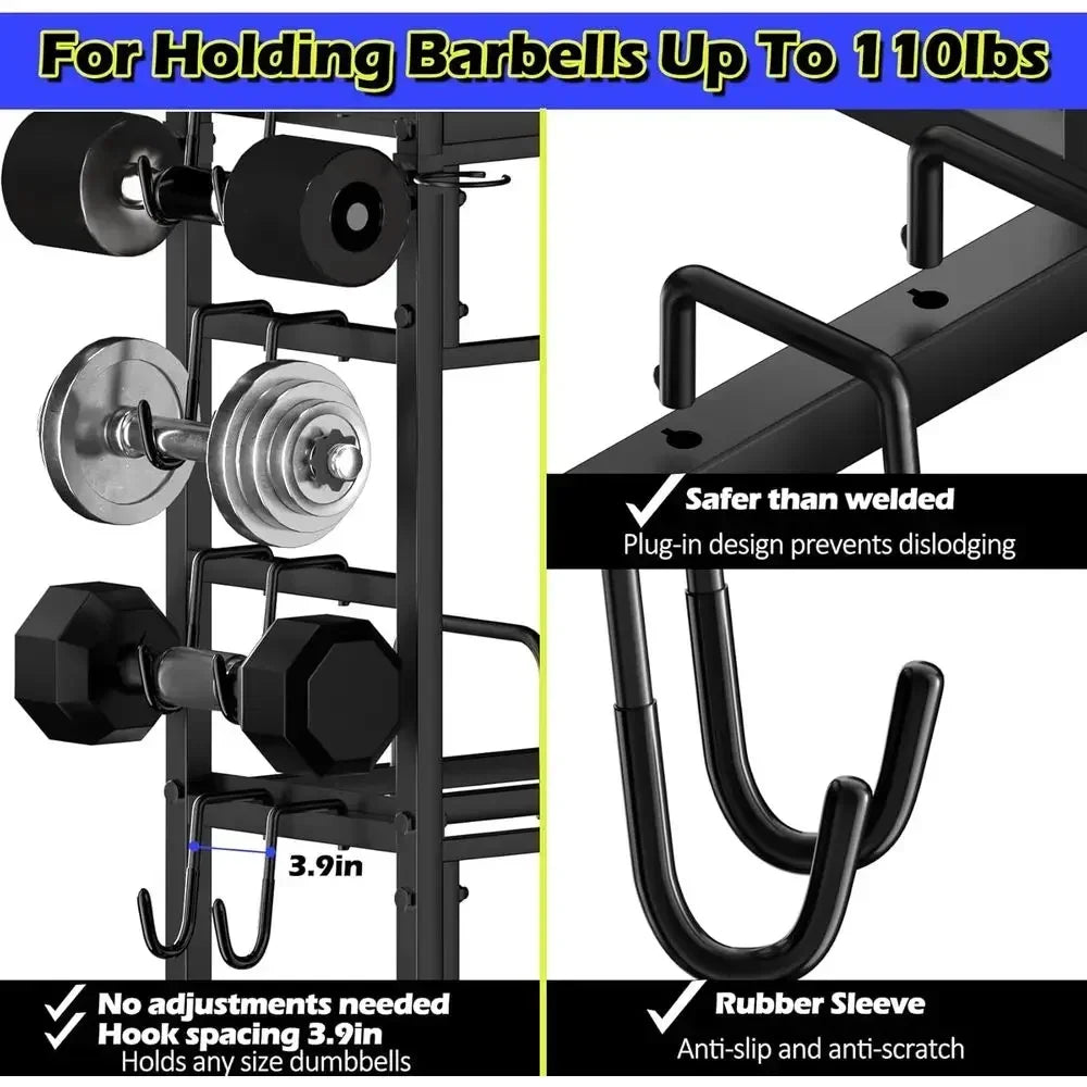 Weight Plate Storage Rack for Home Gym, 3-Tier Kettlebell Stand, Strength Training Equipment, 2700lbs Capacity