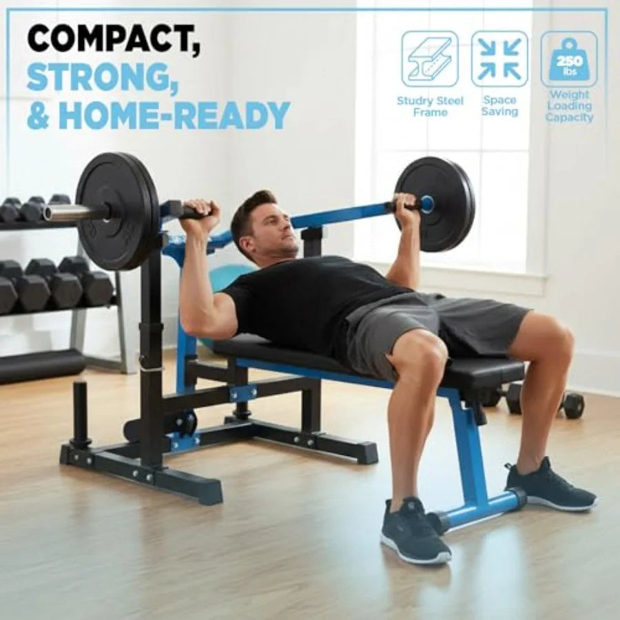 Home Gym Strength Training Machine for Chest Press and Leg Extension Curl Adjustable Steel Frame with Black Finish