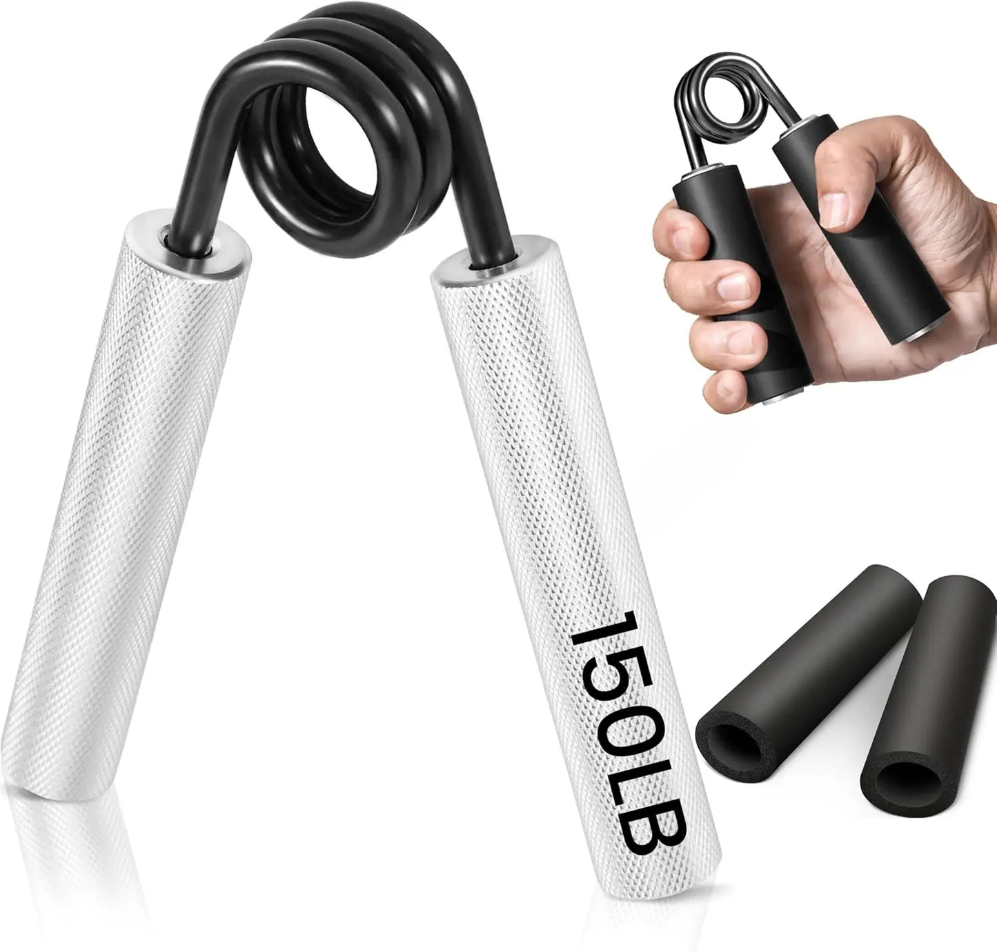 Metal Hand Grip Strengthener, Forearm Workout Trainer for Men and Women, Adjustable 50LB-350LB, Non-Slip Design