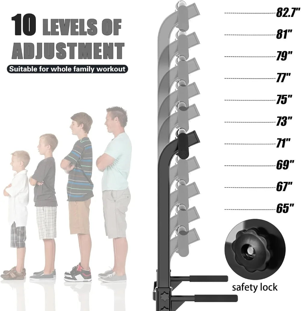 Free Standing Pull Up Bar & Dip Station, Height Adjustable Home Gym Strength Training Equipment