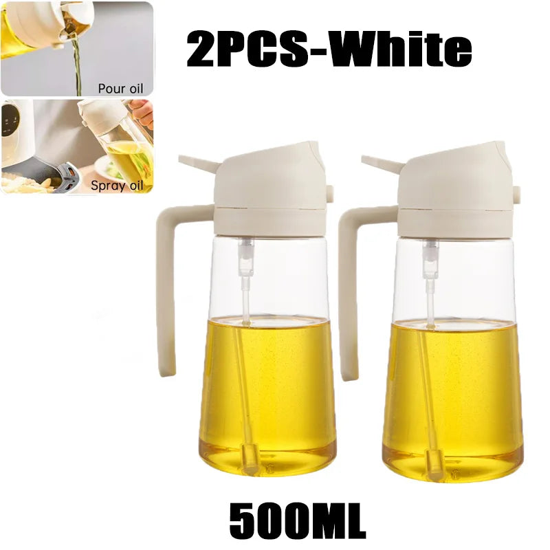 200/300/500ml Oil Spray Bottle BBQ Cooking Olive Oil Sprayer Plastic Baking Oil Spray Empty Bottle Vinegar Bottle Or Oil brush