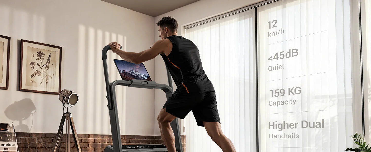 Folding Treadmill for Home 15% Incline Electric Running Machine 3.0HP Powerful Motor Adjustable Speed Walking Pad LED Display Shock Absorption Fitness Equipment