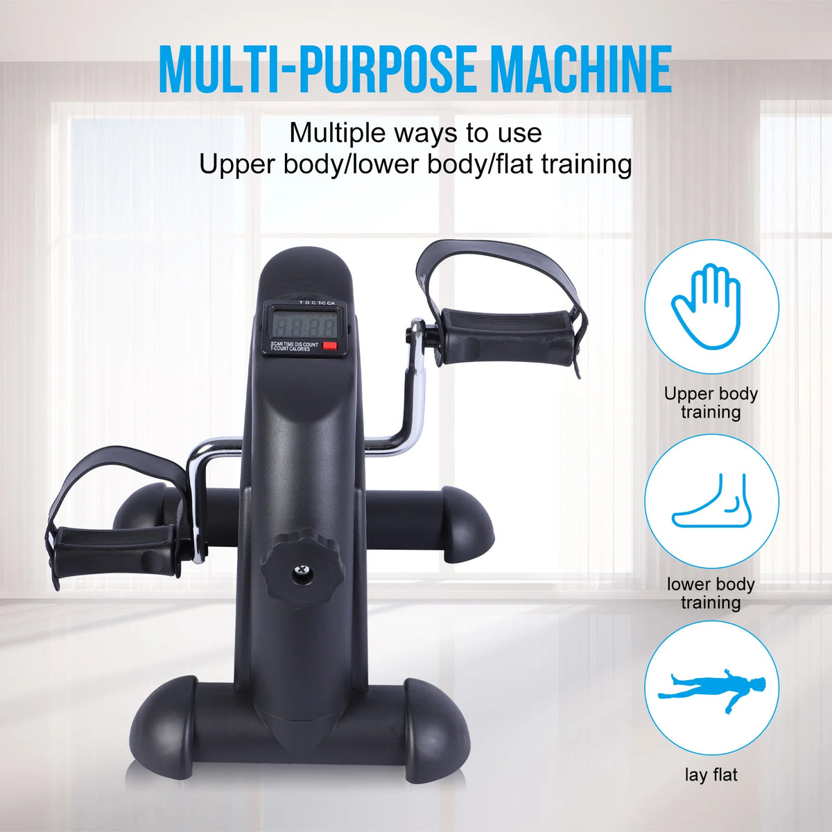 Mini Under Desk Pedal Exerciser Bike Multi-Function Motorized Digital With LCD Screen Display for Leg Arm and Knee for Elderly