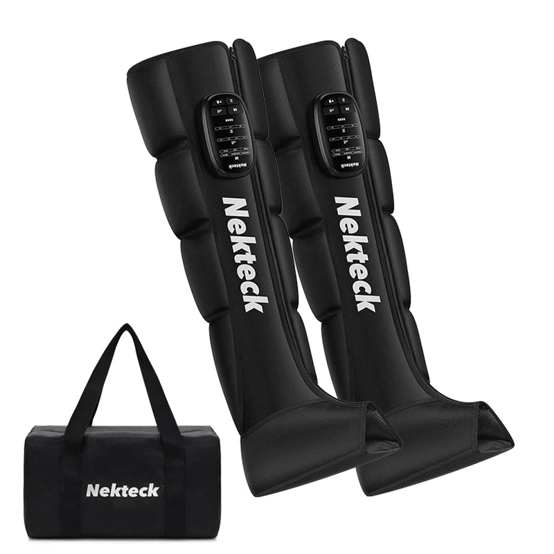 Nekteck 1 Pcs Air Pressure Leg Massager Cordless Foot Massage Boots Kneading Squeeze Deep Relaxation Calf with Storage Bag