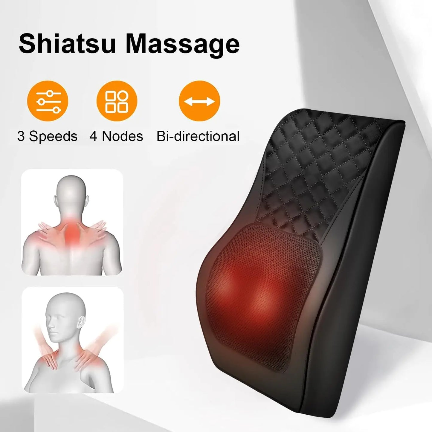 Leercon Neck Massager with Heat, 3D Kneading Massage Pillow for  Neck and Back, Shoulder,  for  Stress Relax at Woman man Home Office