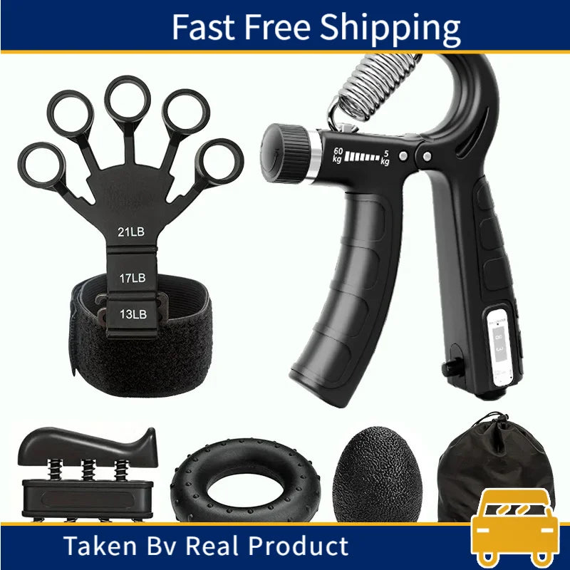 Stress Relief And Forearm Workout Ring For Muscle Building And Lnjury Recover Grip Strength Trainer Kit With Finger Exerciser