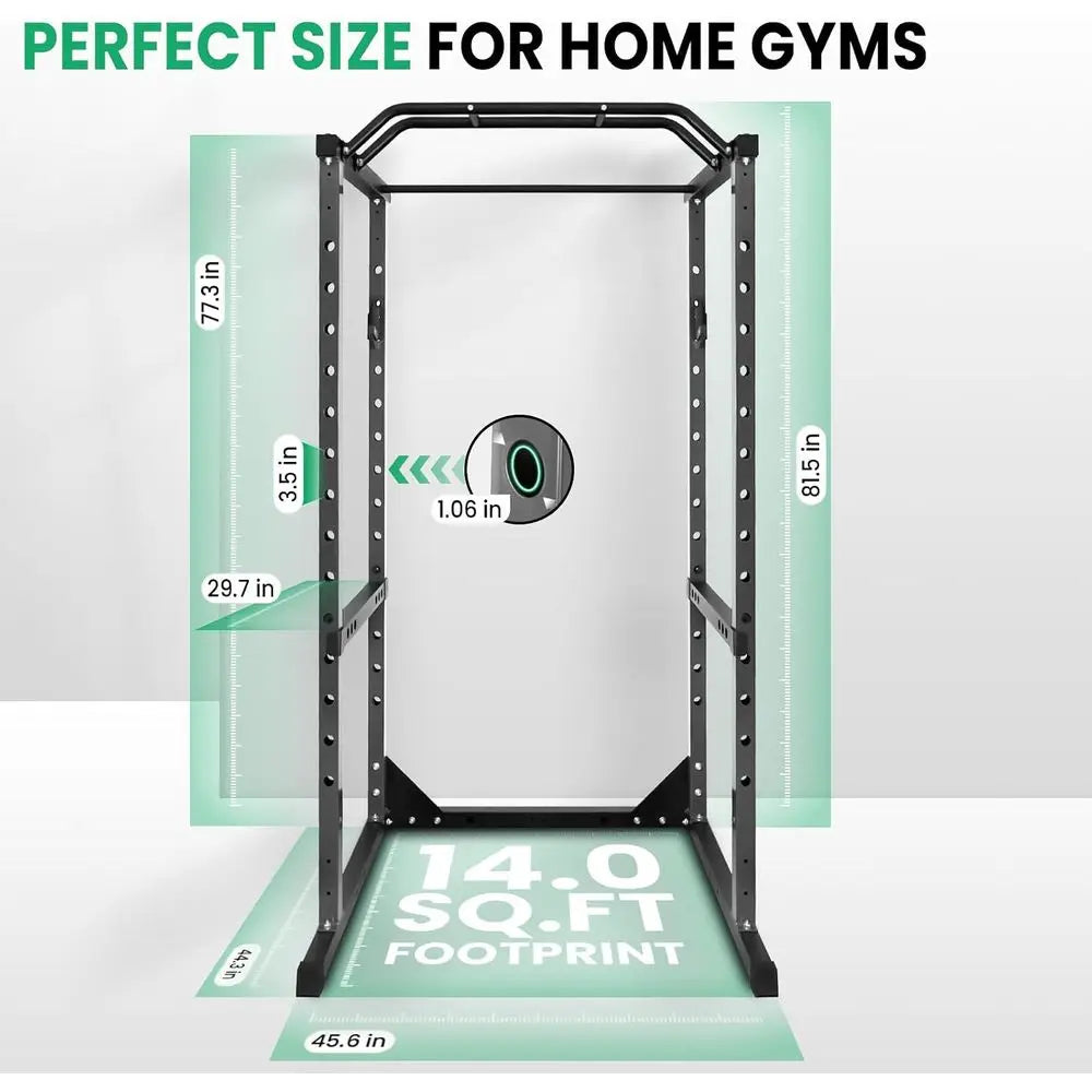 1600-Pound Power Cage with Pull-Up Bar, Adjustable Squat Rack, and Home Gym Features