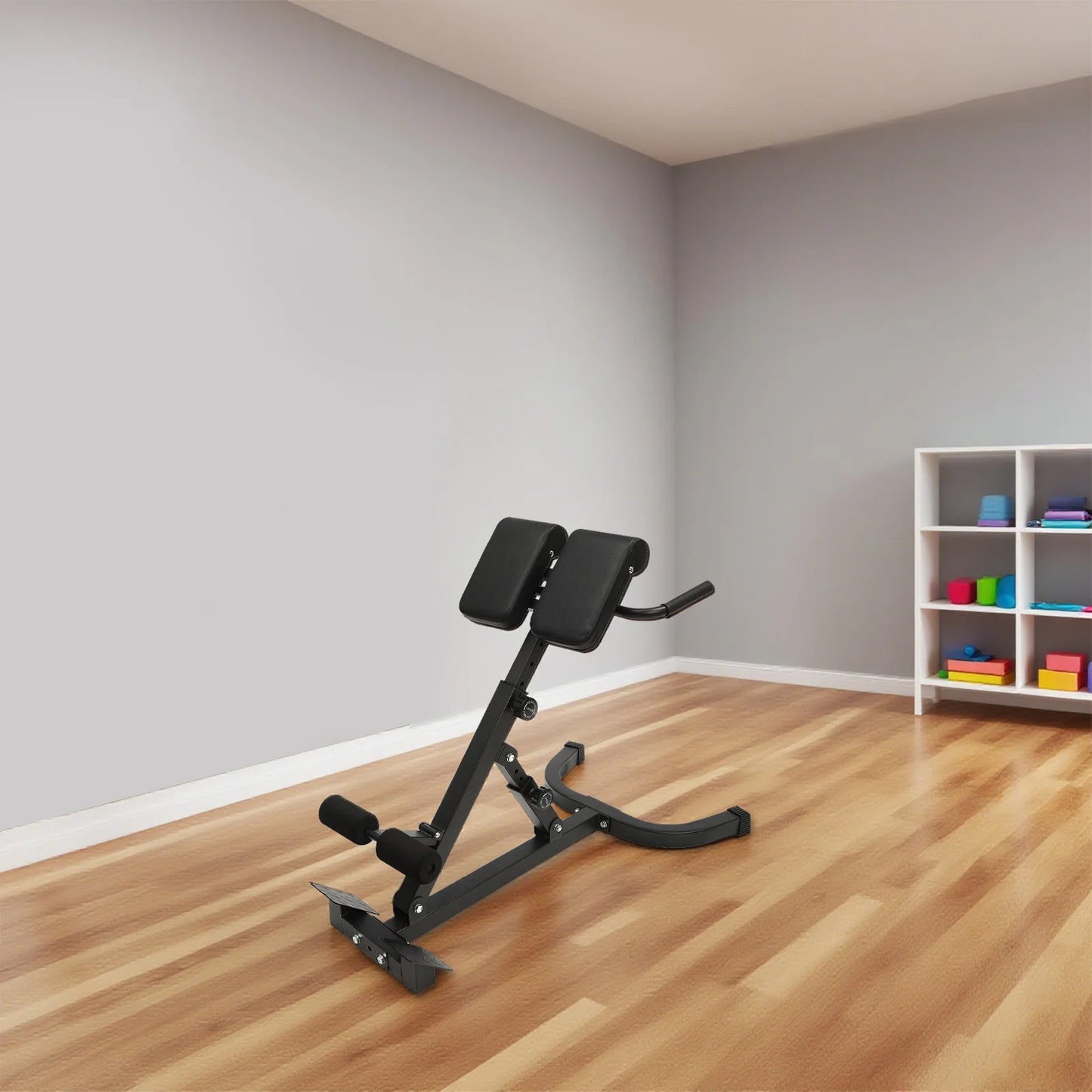 Roman Chairs with Non-Slip Pedal, 8 Pad Positions, 5 Angle Adjustments, Hyperextension Bench, Foldable Abdominal Stool for Core Strength, Back Muscles, Posture, Balance, Home Fitness Equipment