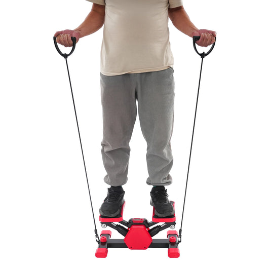 Indoor Full-body Fitness Gear, Portable Pedal Exerciser, Steel Plastic Red Black Hydraulic V-type 150kg Load Portable Pedal Exerciser, Portable Pedal Exerciser Home Office Sedentary Leg Workout Accessory