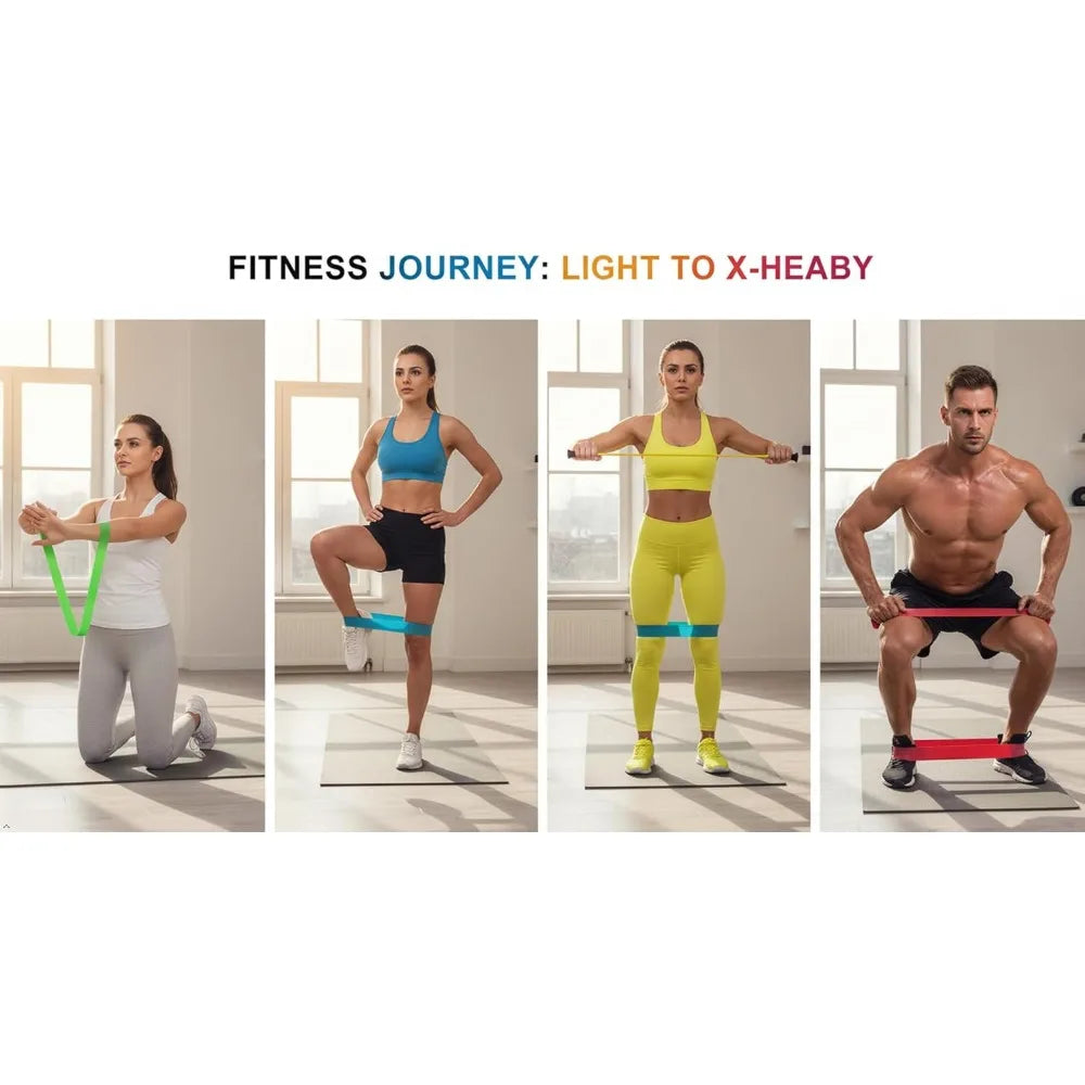Professional Resistance Bands Set for Full Body Workout with Carry Bag 5 Multi-Level Tubes Latex Exercise Bands for Strength Training Muscle Building Physical Therapy Pilates Yoga Home Gym Fitness Equipment for Men Women