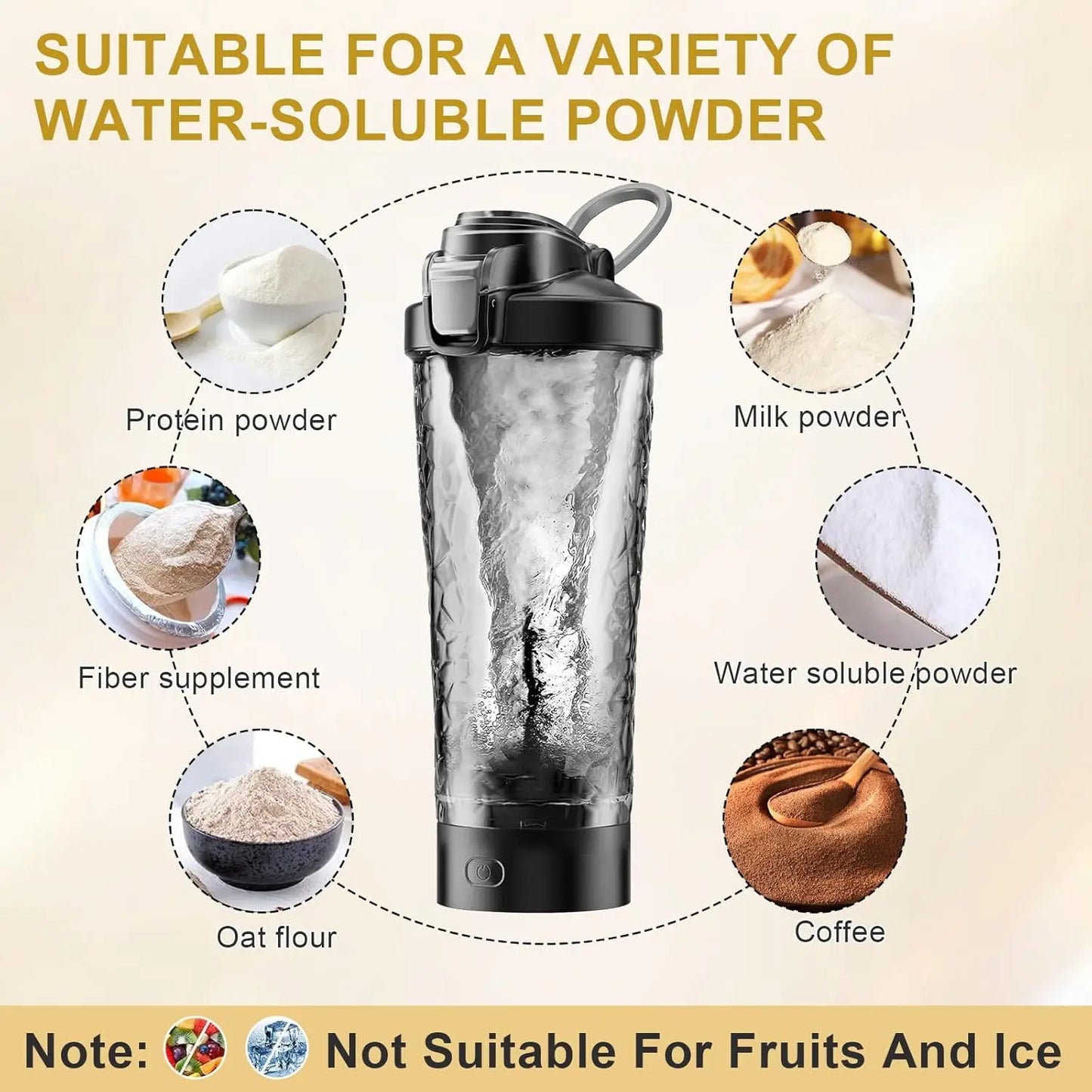 High-end Electric Mixing Cup Detachable Rechargeable Shaker Cup   BPA-free, Easy To Carry, and Suitable for Gyms and Travel.