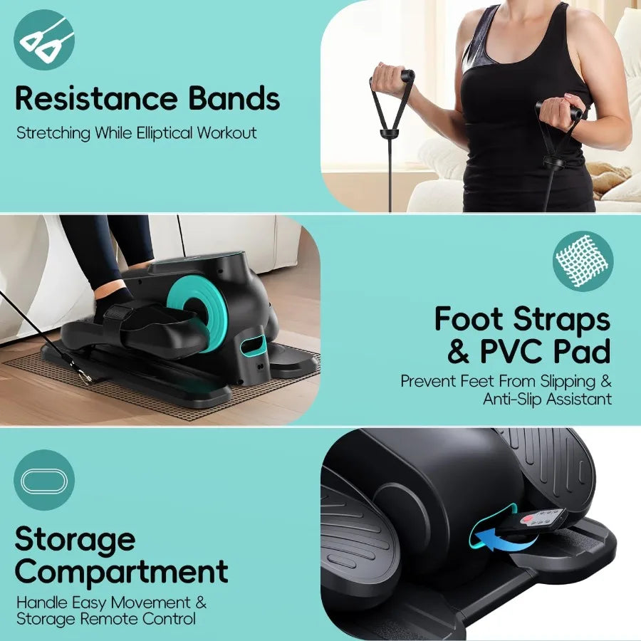 Under Desk Elliptical Machine Ellipse Leg Exerciser for Seniors Fully Assembled Quiet and Portable Electric Seated Pedal Exerci