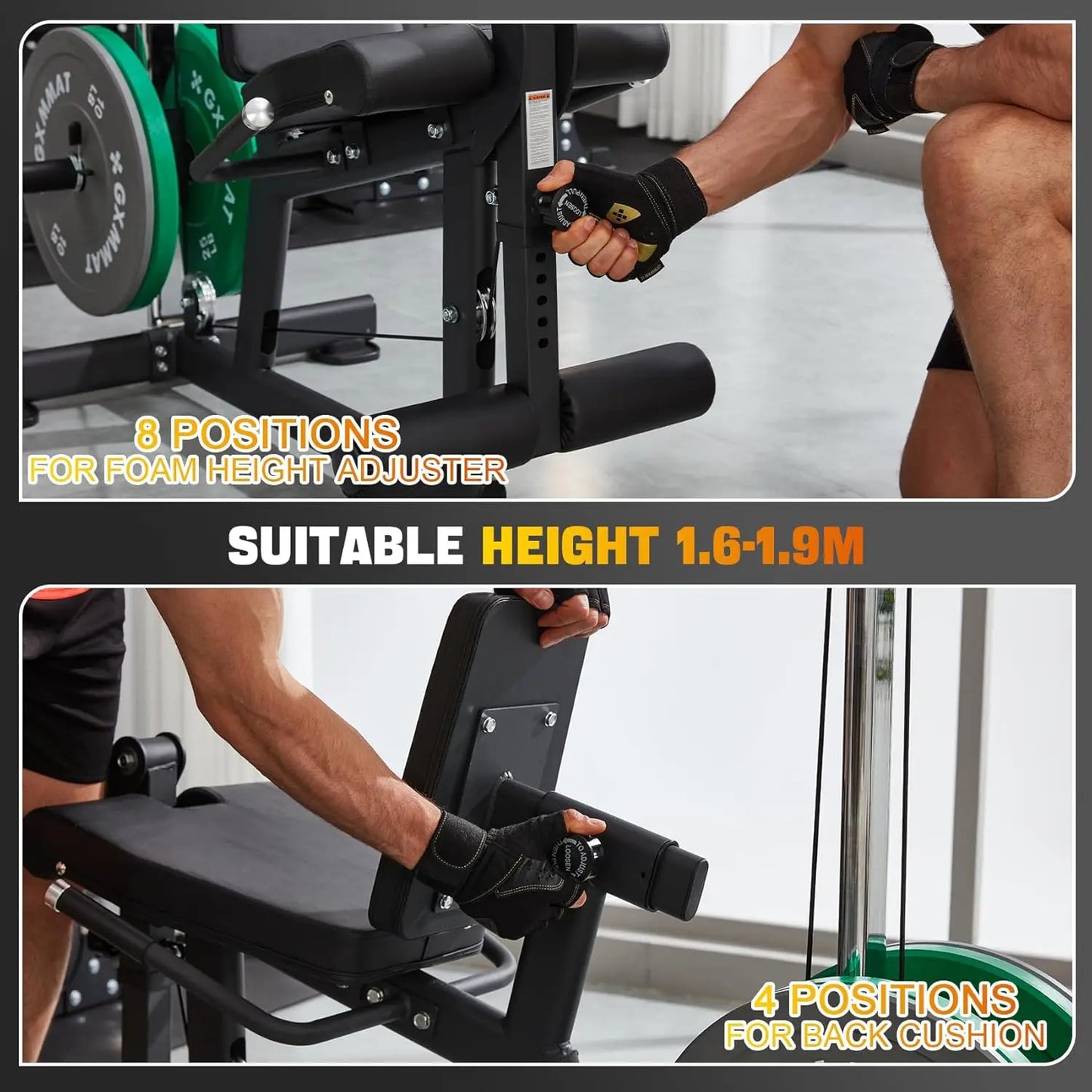 Leg Extension and Curl Machine - Professional Lower Body Workout Equipment for Home Gym, 400lbs Capacity with, Customized