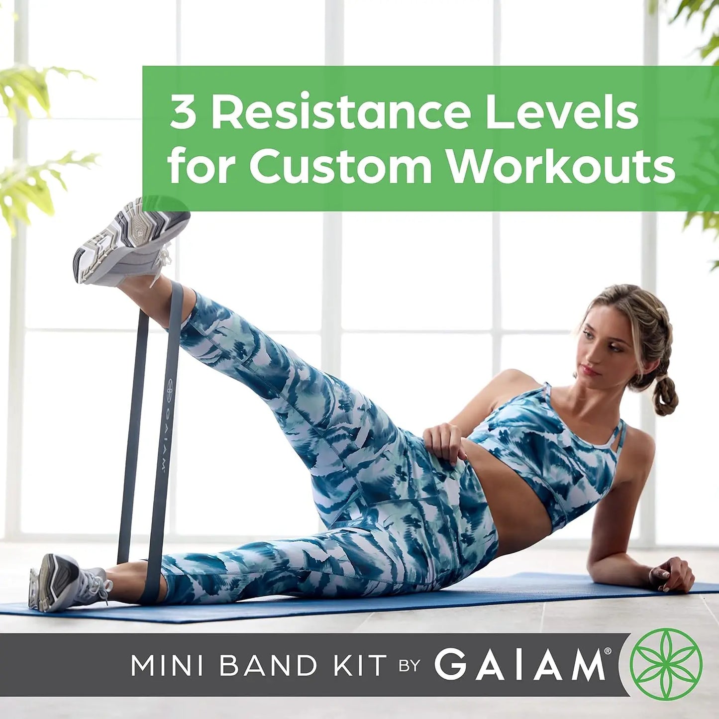 Resistance Bands Set of 3 Light Medium Heavy for Lower Body Workout Glutes Legs Yoga Physical Therapy Exercise Guide Included