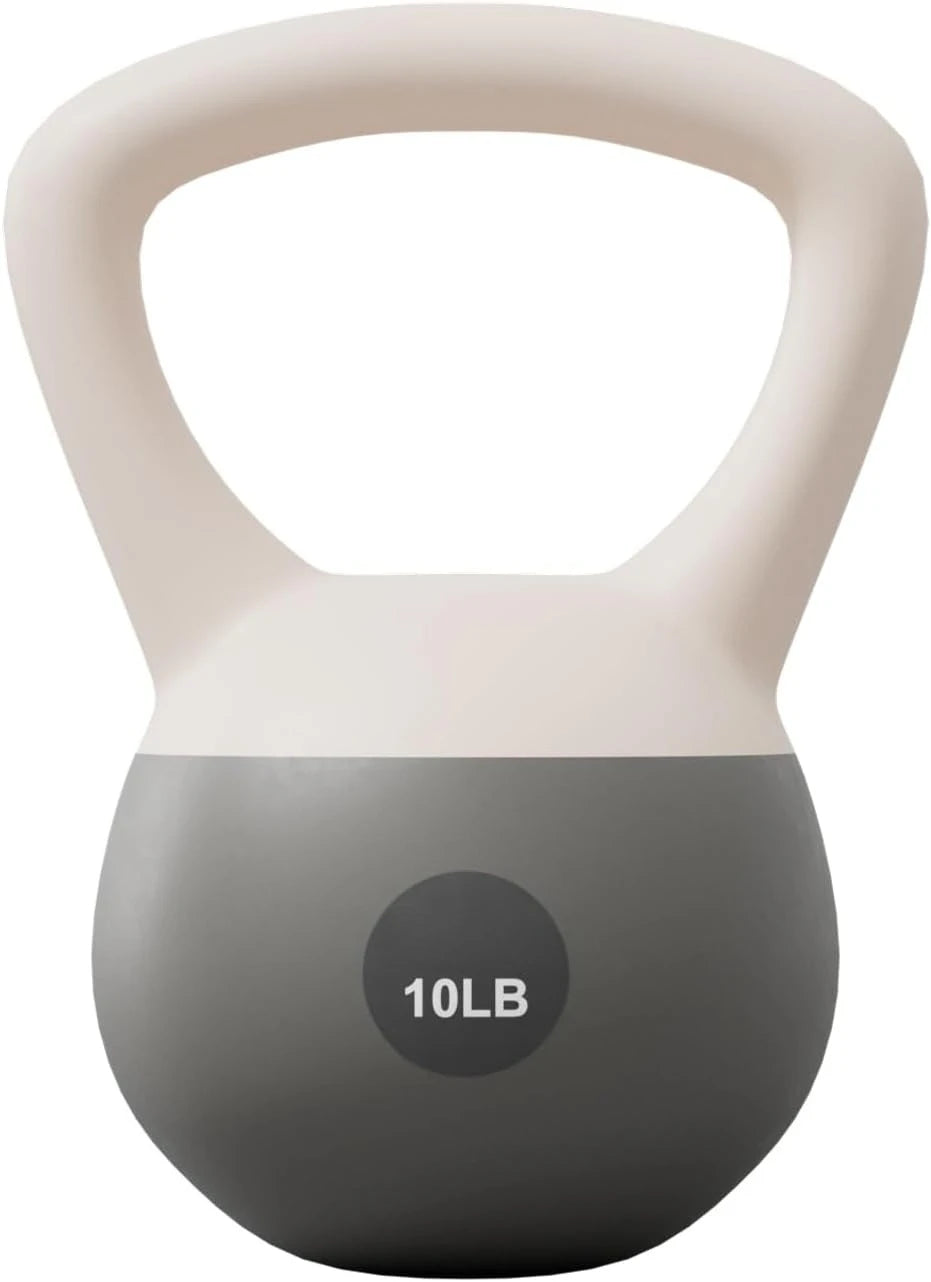 Soft Kettlebell with Anti‑Slip Wide Handle, Floor‑Friendly Weight Options 10lbs,15lbs,20lbs for Home Functional Fitness Training