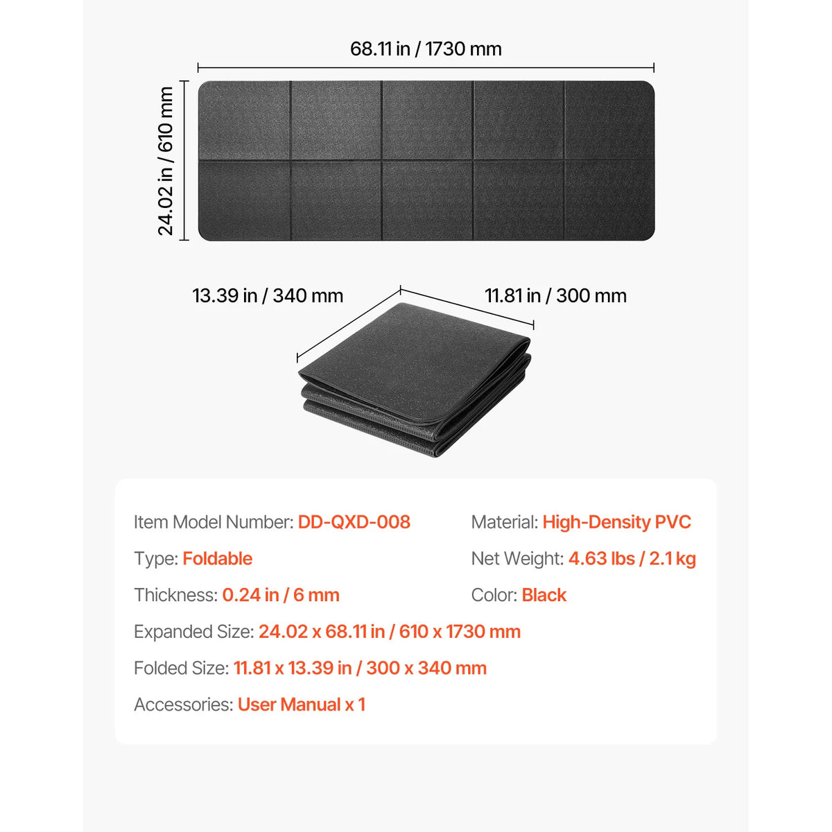 Treadmill Mat for Carpet Floor 0.16/0.24 in Thickness High Density PVC Waterproof Non-slip Mat for Elliptical Home Gym