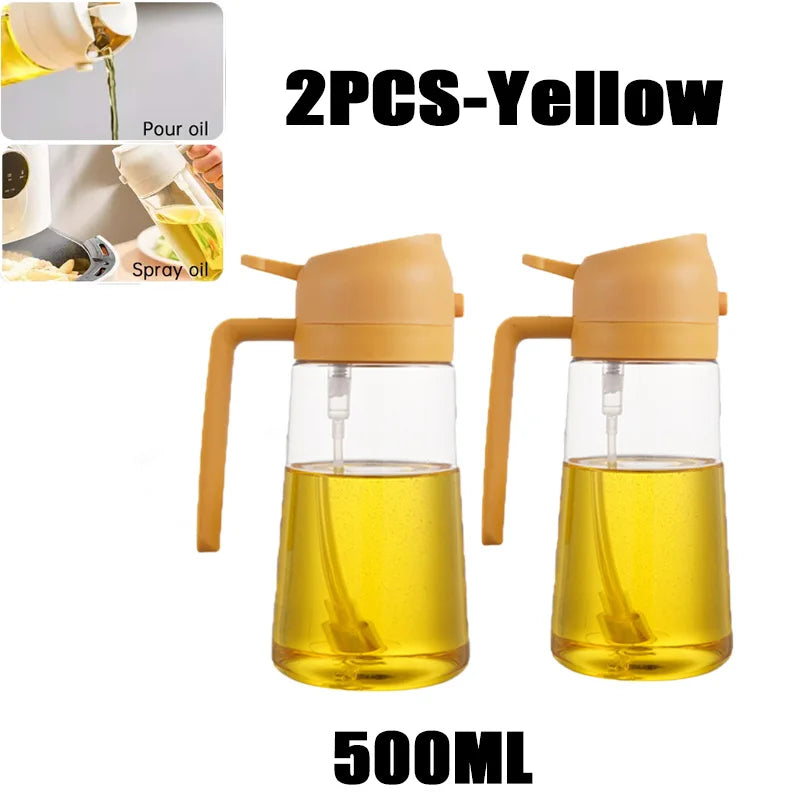 200/300/500ml Oil Spray Bottle BBQ Cooking Olive Oil Sprayer Plastic Baking Oil Spray Empty Bottle Vinegar Bottle Or Oil brush