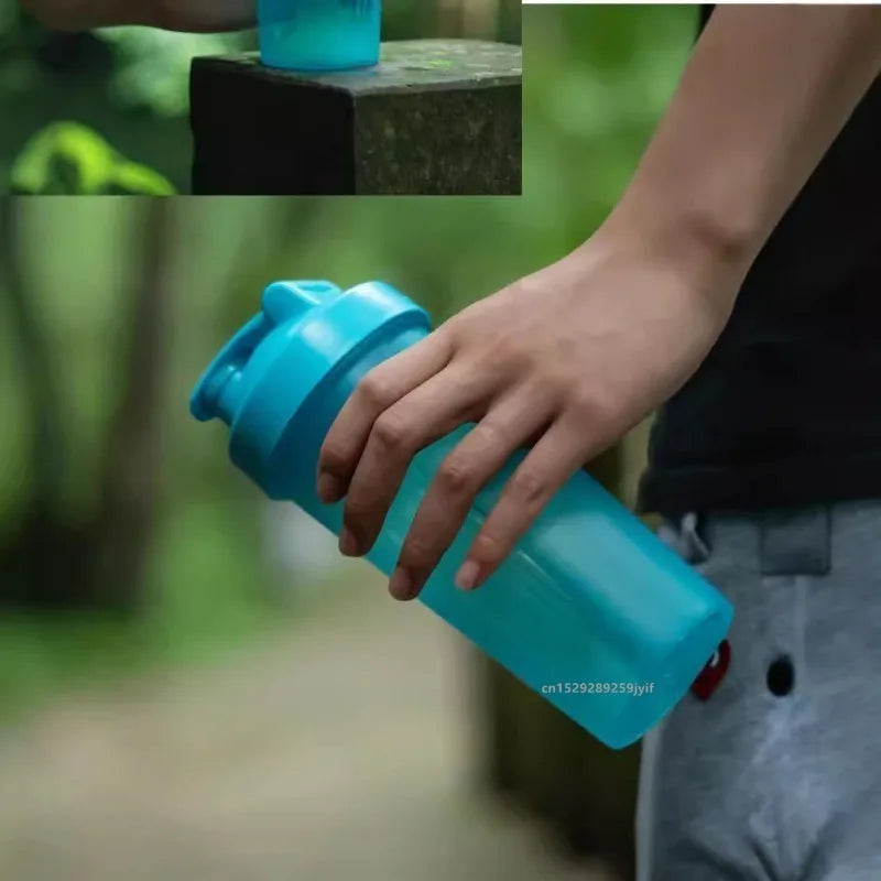 1pc Portable Protein Shaker 400ml/600ml Fitness Bottle with Whisk Ball for Fitness Enthusiasts Athletes For Outdoor Gym Sports