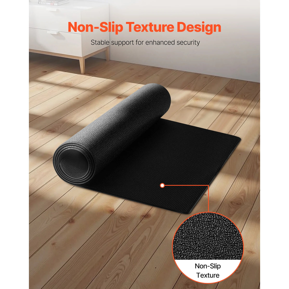 Treadmill Mat for Carpet Floor 0.16/0.24 in Thickness High Density PVC Waterproof Non-slip Mat for Elliptical Home Gym