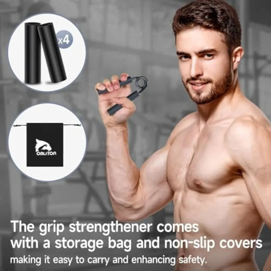 6 Pack 100LB-350LB Grip Strength Trainer Non-Slip Hand Exerciser for Forearm Finger Strength Training Hand Rehabilitation Muscl