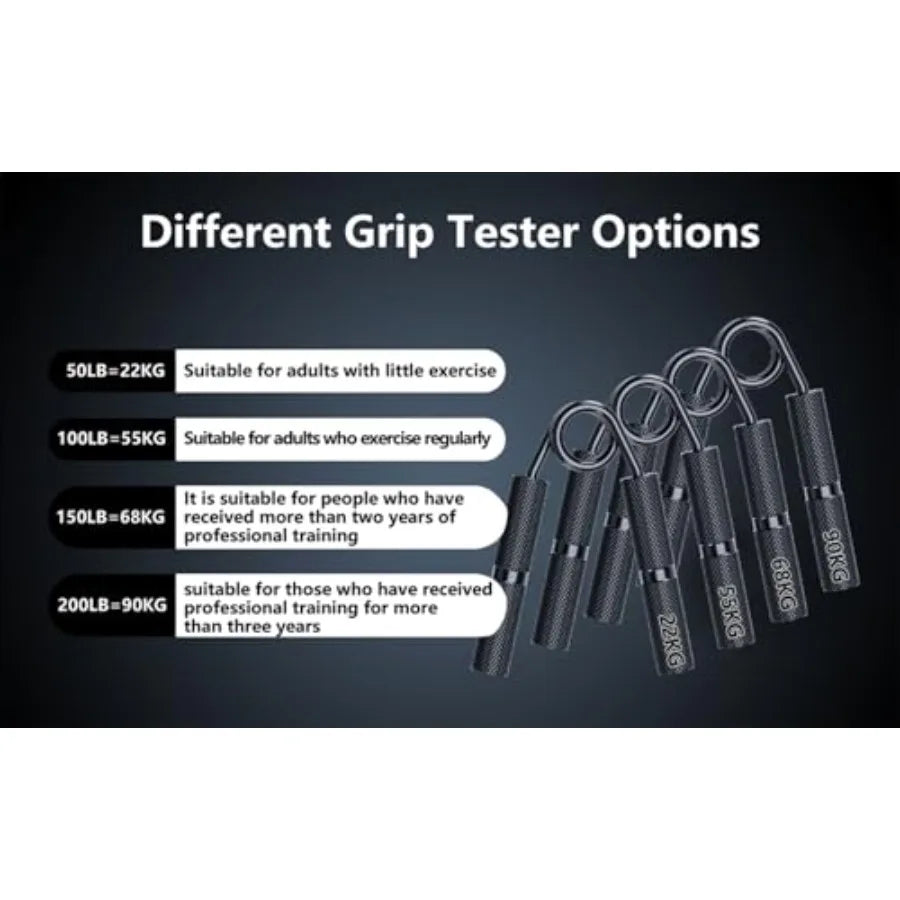 6 Pack 100LB-350LB Grip Strength Trainer Non-Slip Hand Exerciser for Forearm Finger Strength Training Hand Rehabilitation Muscl