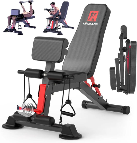 Adjustable Weight Bench Utility Workout Bench Foldable Incline Decline Benches for Home Gym Full Body Workout Load 600LBS