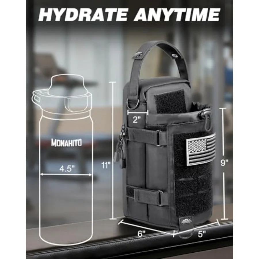 Magnetic Gym Bag for Men - Water Bottle Carrier Holder Bag with Shoulder Strap, 4 Built-in Magnets Gym Gifts for Men