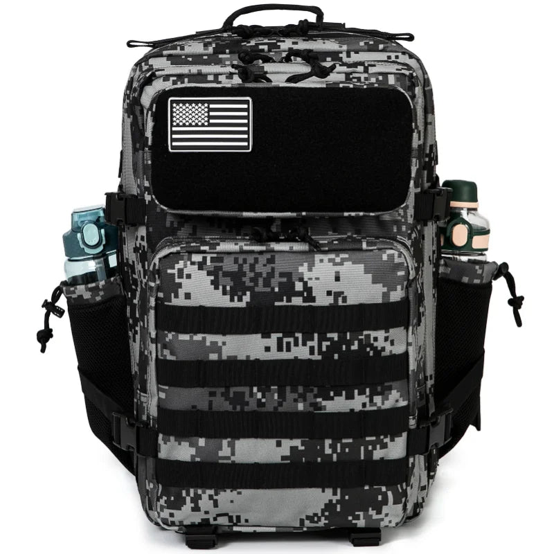 45L Tactical Backpack Survival Bag Hunting MOLLE Backpack GYM For Men EDC Outdoor Hiking Rucksack With Bottle Holder