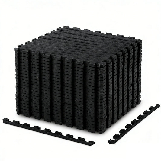 Interlocking Foam Floor Tiles for Home Gym, Mat for Home Workout Equipment, 20in X 20in-In-64sqft.