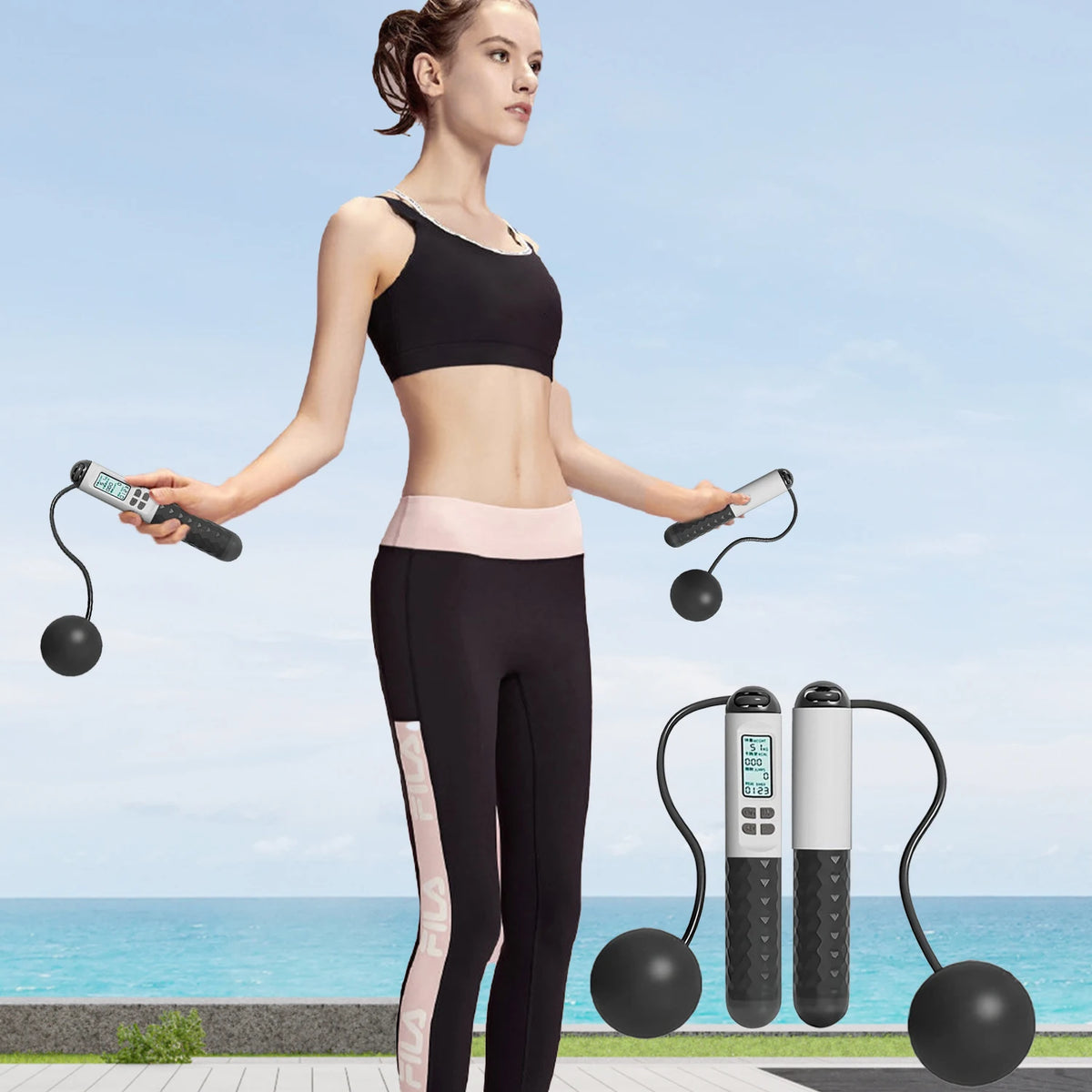 Professional Women's Fitness Jump Ropes Soft Handle No Weight Bearing Indoor Gym Workout Tool Fat Loss Exercise Equipments