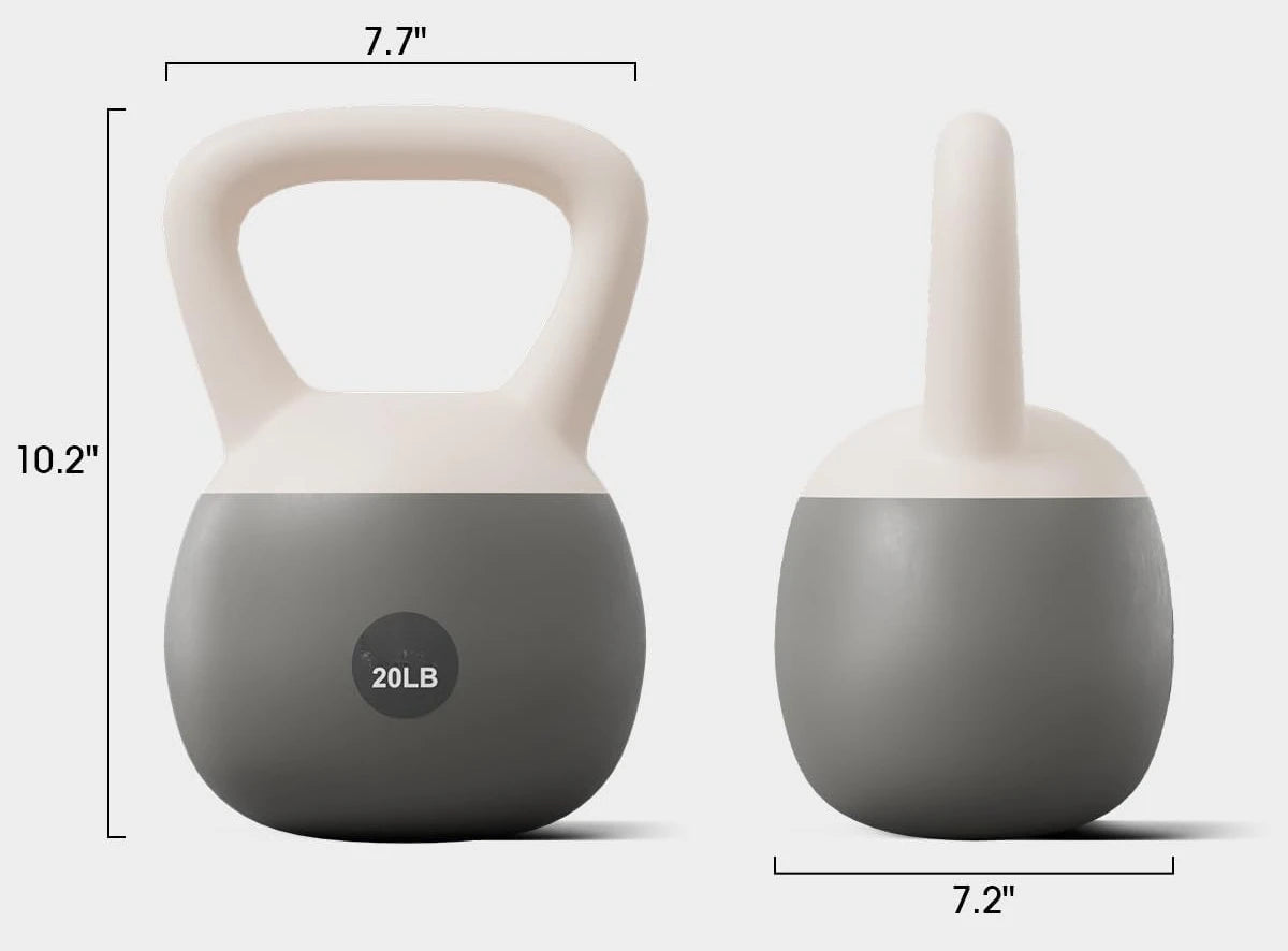Soft Kettlebell with Anti‑Slip Wide Handle, Floor‑Friendly Weight Options 10lbs,15lbs,20lbs for Home Functional Fitness Training