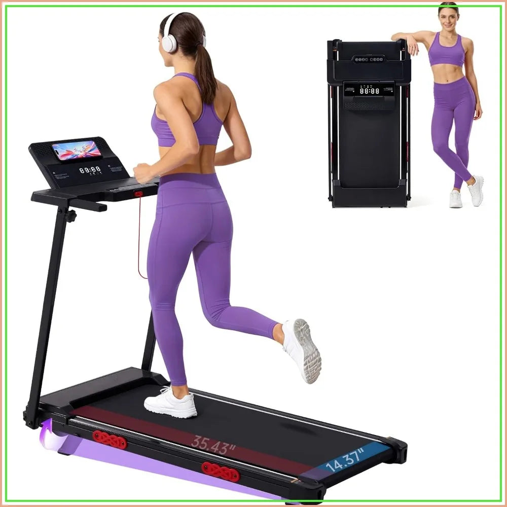Compact Electric Treadmill for Home, 0.6-10MPH Walking Pad with Handle Bar & Incline, 3.5HP Portable, 400LBS Capacity