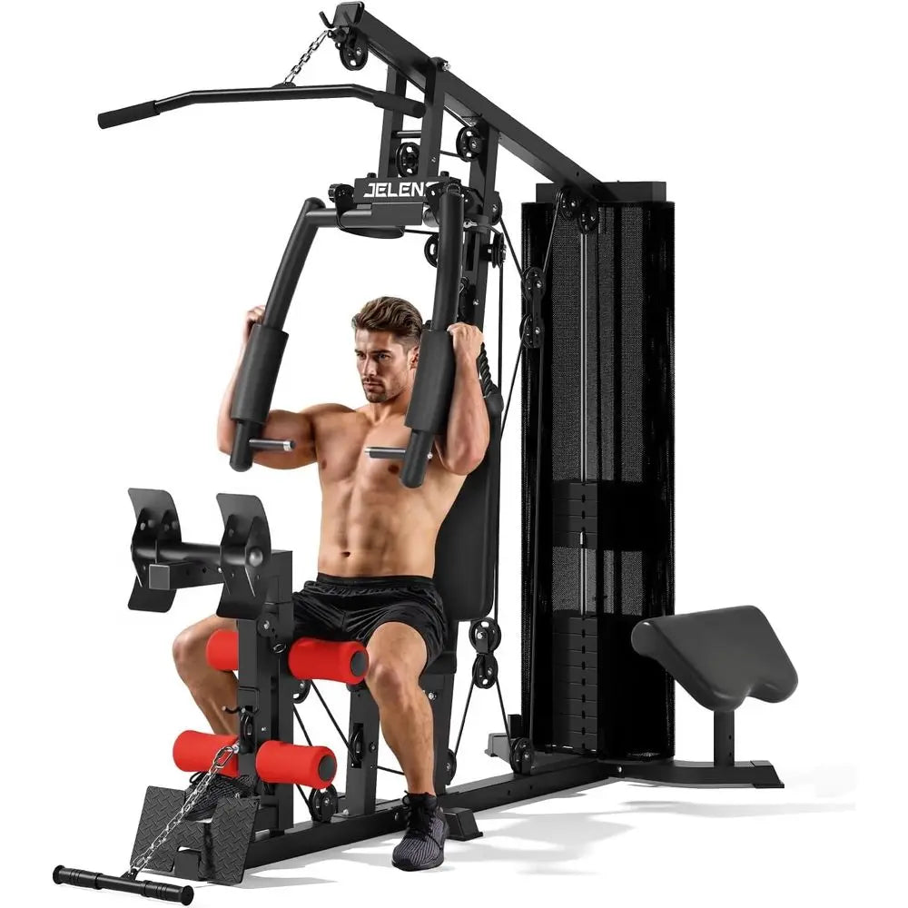Home Gym, Multiunctional H11 Home Gym Equipment, Workout Station with 150LBS Weight Stack, Exercise Equipment with Pulley System