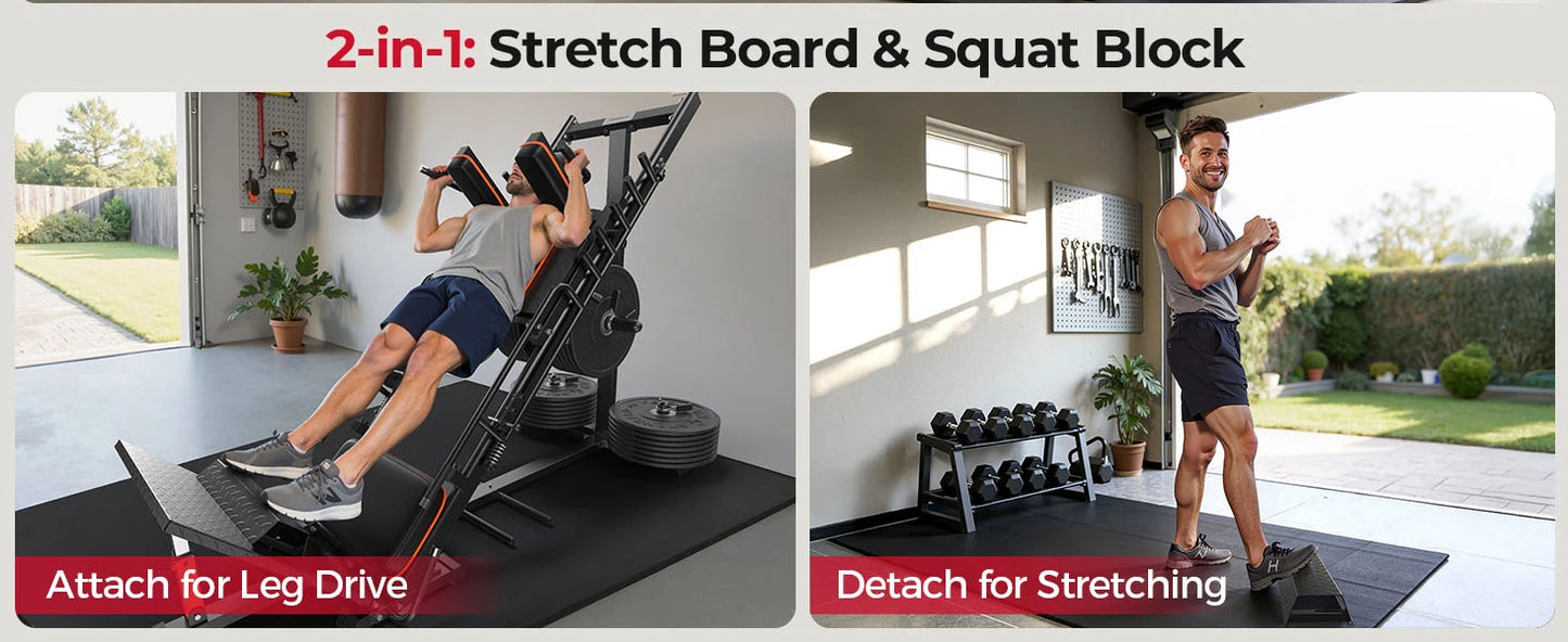 3‑in‑1 Leg Press Hack Squat Machine with Ultra-Quiet Pulley System –Adjustable Leg Press Machine for Home Gym