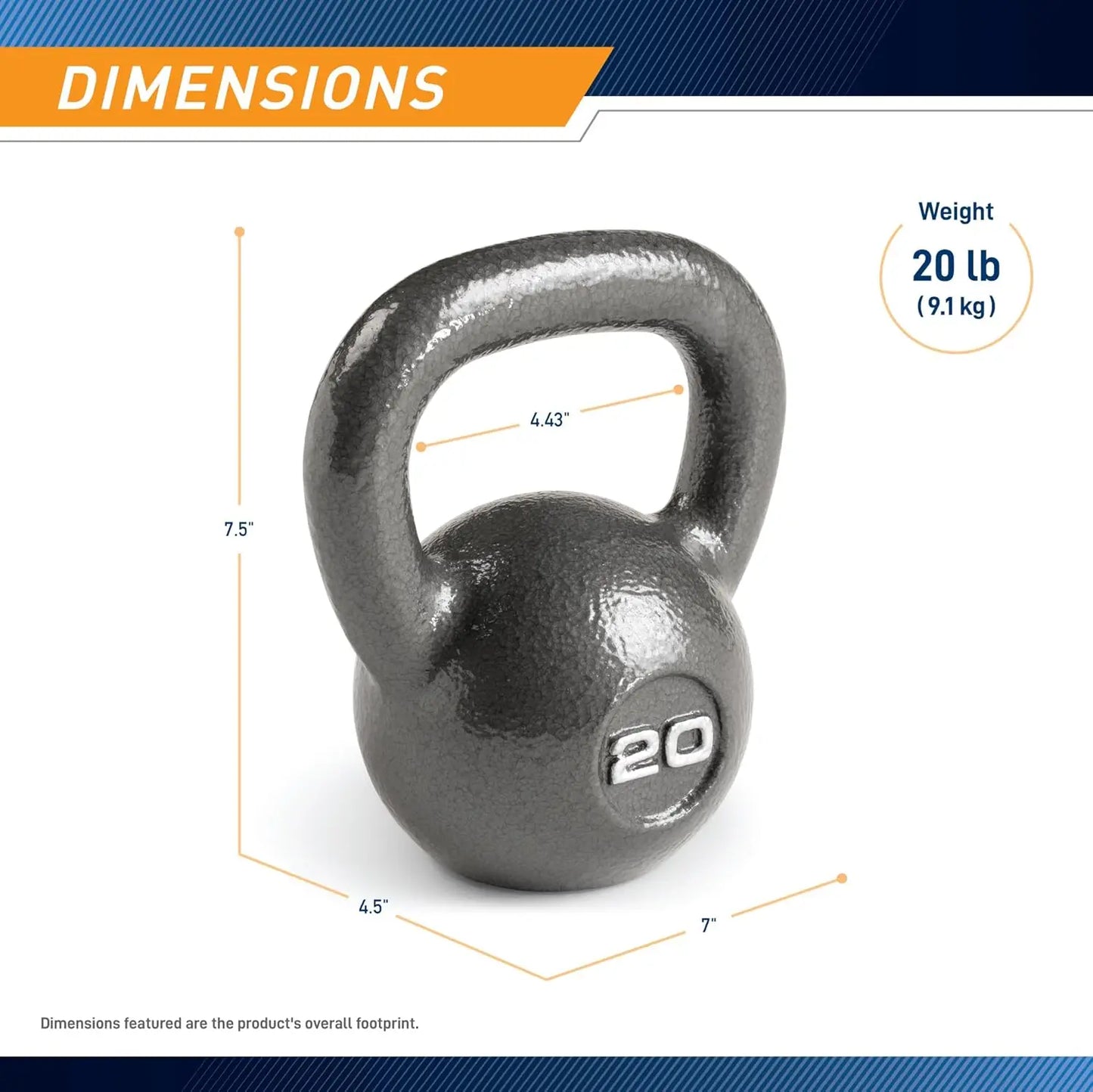 Hammertone Finish Kettlebells, Weight Range 10–55 Lbs, Durable HKB Workout Weights for Full-Body Fitness Training