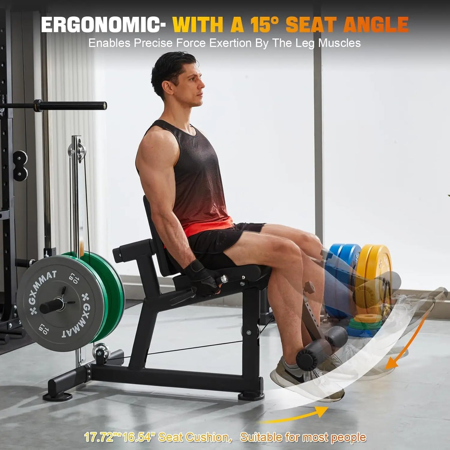 Leg Extension and Curl Machine - Professional Lower Body Workout Equipment for Home Gym, 400lbs Capacity with, Customized