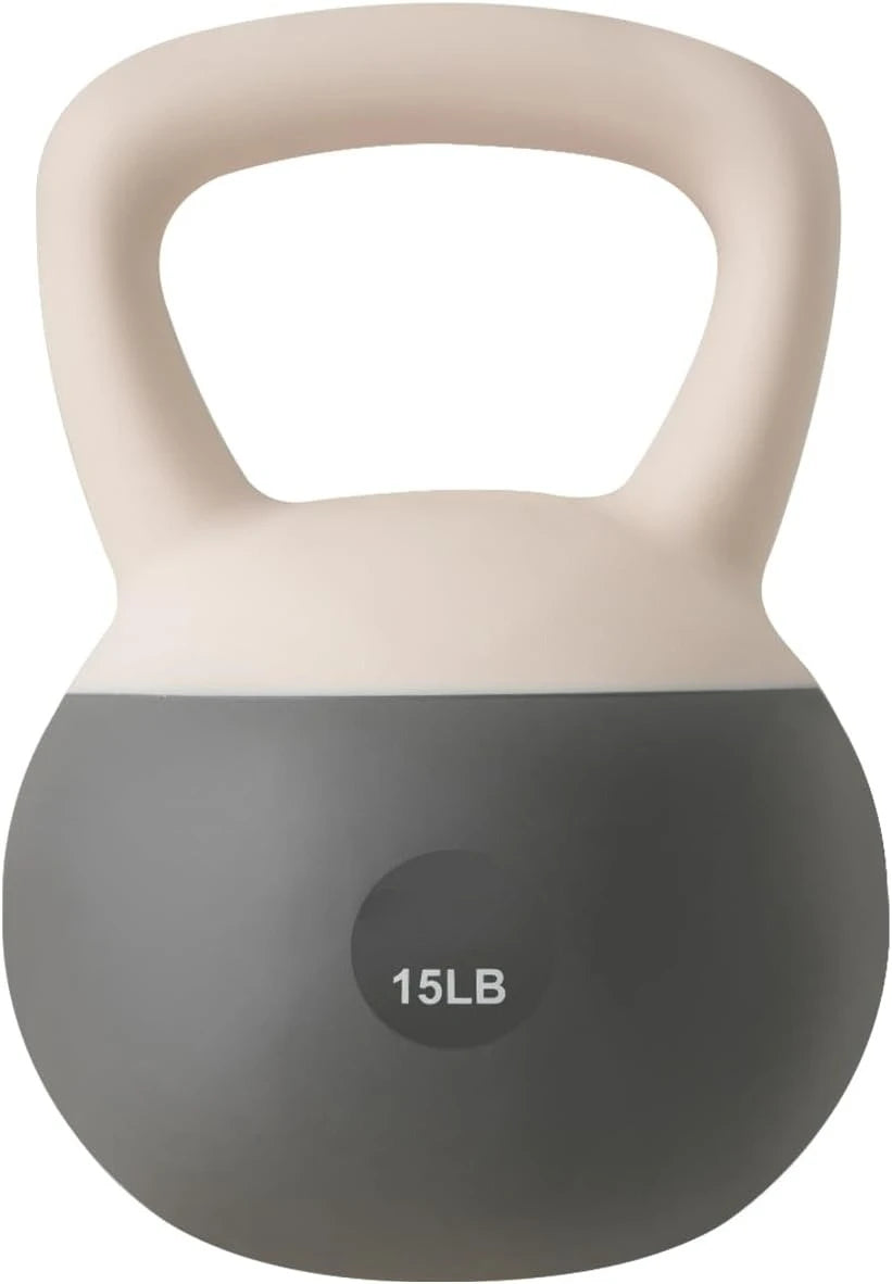 Soft Kettlebell with Anti‑Slip Wide Handle, Floor‑Friendly Weight Options 10lbs,15lbs,20lbs for Home Functional Fitness Training