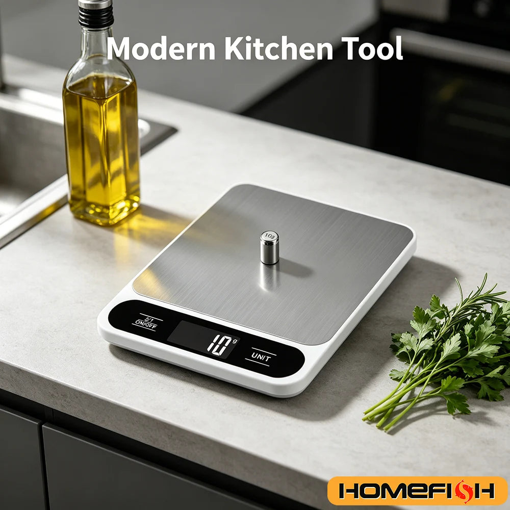 Electronic Kitchen Baking Scale Digital Food Weight ScaleStainless Steel 5kg/10kg Capacity 1g Precision, Measures in Grams